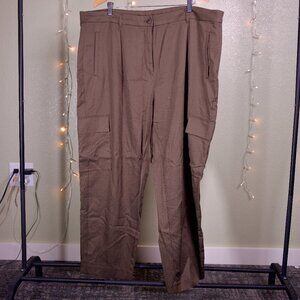 High Waisted Brown Cargo Trouser Pants - Women's Old Navy - Size 2XL Plus Size
